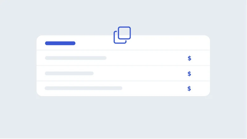 Price copy table